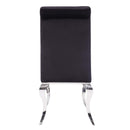 Fabiola Side Chair 2Pc, Black Fabric & Stainless Steel Acme