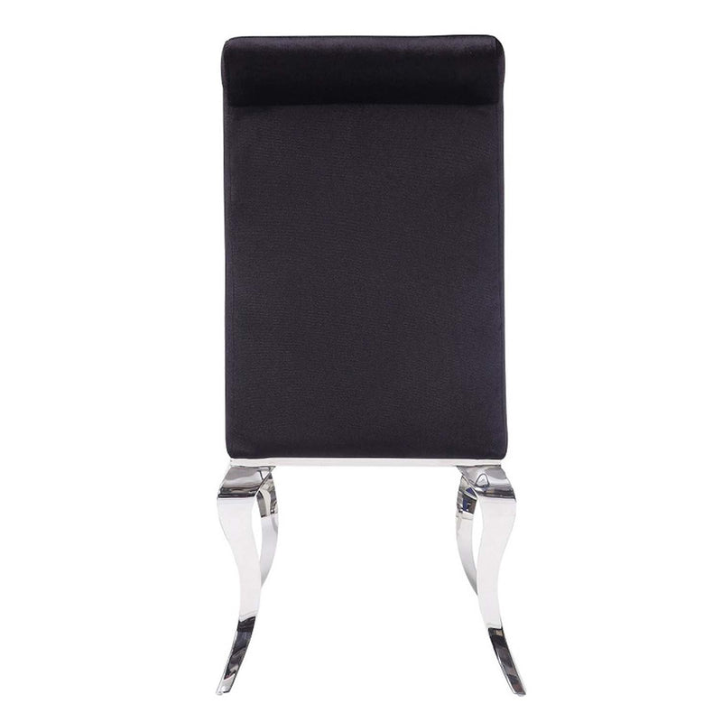 Fabiola Side Chair 2Pc, Black Fabric & Stainless Steel Acme