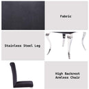 Fabiola Side Chair 2Pc, Black Fabric & Stainless Steel Acme