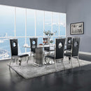 Cyrene Side Chair 2Pc, Black Faux Leather & Stainless Steel Acme