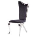 Cyrene Side Chair 2Pc, Black Fabric & Stainless Steel Acme