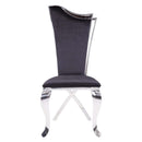 Cyrene Side Chair 2Pc, Black Fabric & Stainless Steel Acme