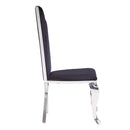 Cyrene Side Chair 2Pc, Black Fabric & Stainless Steel Acme