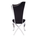 Cyrene Side Chair 2Pc, Black Fabric & Stainless Steel Acme