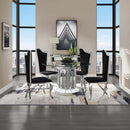 Cyrene Side Chair 2Pc, Black Fabric & Stainless Steel Acme