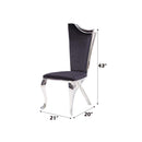Cyrene Side Chair 2Pc, Black Fabric & Stainless Steel Acme