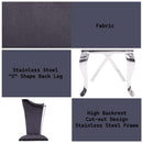 Cyrene Side Chair 2Pc, Black Fabric & Stainless Steel Acme