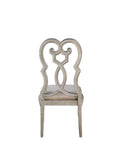 Esteban Side Chair 2Pc, Ivory Velvet & Antique Champagne Finish Acme