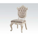 Chantelle Side Chair 2Pc, Rose Gold Faux Leather & Pearl White Finish Acme