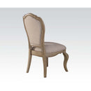 Chelmsford Side Chair 2Pc, Beige Fabric & Antique Taupe Finish Acme