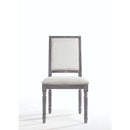 Leventis Side Chair 2Pc, Cream Linen & Weathered Gray Finish Acme