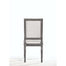Leventis Side Chair 2Pc, Cream Linen & Weathered Gray Finish Acme