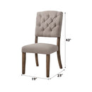 Bernard Side Chair 2Pc, Beige Linen & Weathered Oak Finish Acme