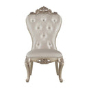 Gorsedd Side Chair 2Pc, Cream Fabric & Golden Ivory Finish Acme