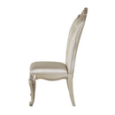 Gorsedd Side Chair 2Pc, Cream Fabric & Golden Ivory Finish Acme