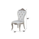 Gorsedd Side Chair 2Pc, Cream Fabric & Golden Ivory Finish Acme