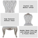 Gorsedd Side Chair 2Pc, Cream Fabric & Golden Ivory Finish Acme