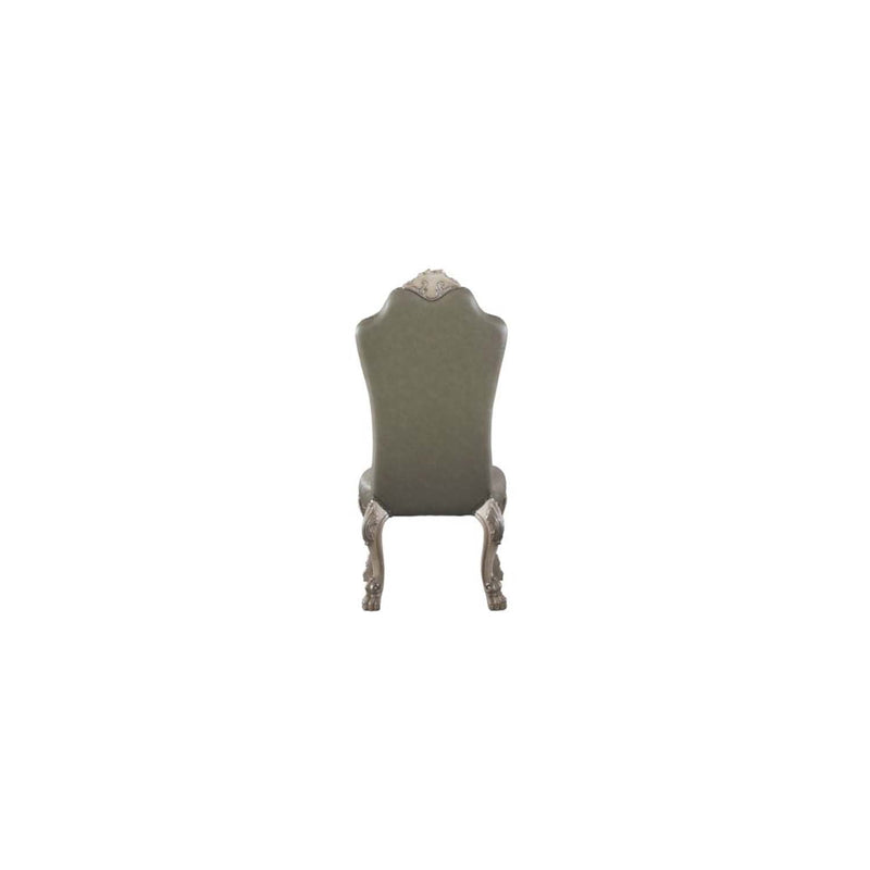 Dresden Side Chair 2Pc, Faux Leather &Vintage Bone White Finish Acme