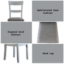 House Marchese Side Chair 2Pc, Two Tone Gray Fabric & Pearl Gray Finish Acme