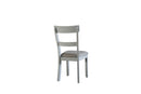 House Marchese Side Chair 2Pc, Two Tone Gray Fabric & Pearl Gray Finish Acme