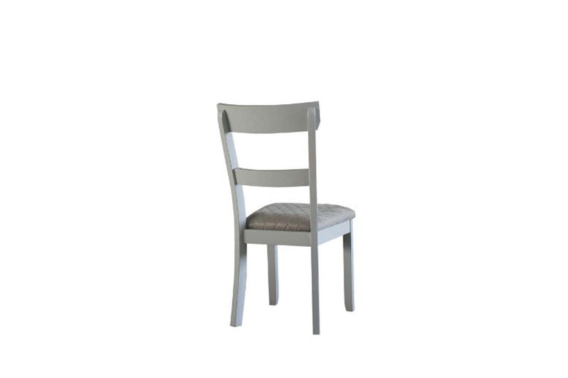 House Marchese Side Chair 2Pc, Two Tone Gray Fabric & Pearl Gray Finish Acme