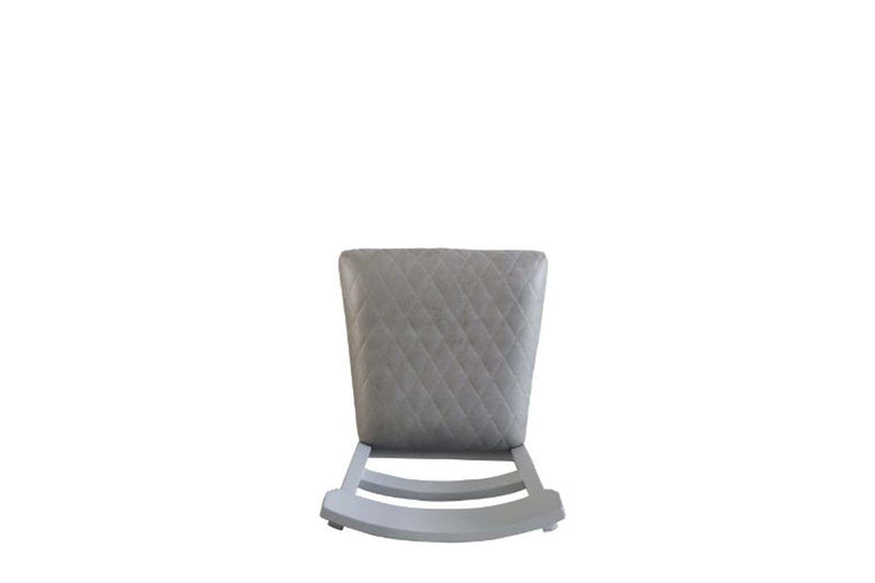 House Marchese Side Chair 2Pc, Two Tone Gray Fabric & Pearl Gray Finish Acme