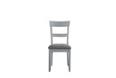 House Marchese Side Chair 2Pc, Two Tone Gray Fabric & Pearl Gray Finish Acme