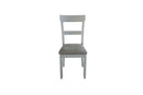 House Marchese Side Chair 2Pc, Two Tone Gray Fabric & Pearl Gray Finish Acme