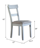 House Marchese Side Chair 2Pc, Two Tone Gray Fabric & Pearl Gray Finish Acme