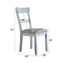 House Marchese Side Chair 2Pc, Two Tone Gray Fabric & Pearl Gray Finish Acme