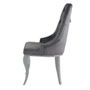 Dekel Side Chair 2Pc, Gray Fabric & Stainless Steel Acme