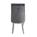 Dekel Side Chair 2Pc, Gray Fabric & Stainless Steel Acme