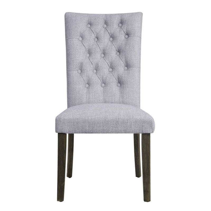 Merel Side Chair 2Pc, Gray Linen & Gray Oak Finish Acme