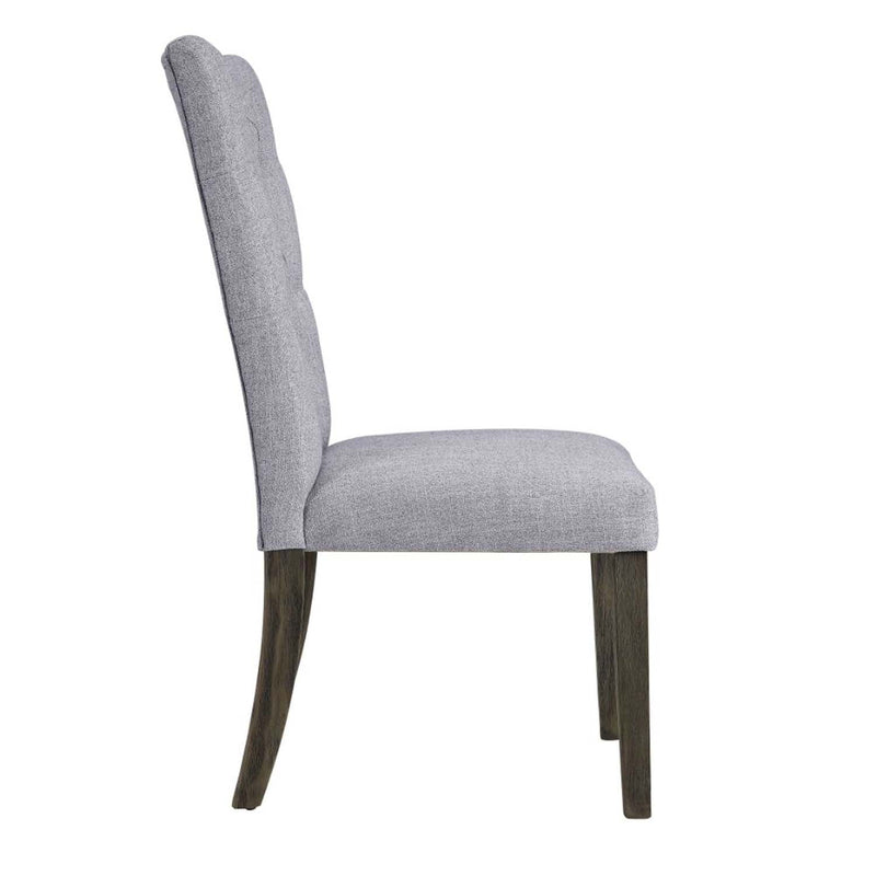 Merel Side Chair 2Pc, Gray Linen & Gray Oak Finish Acme