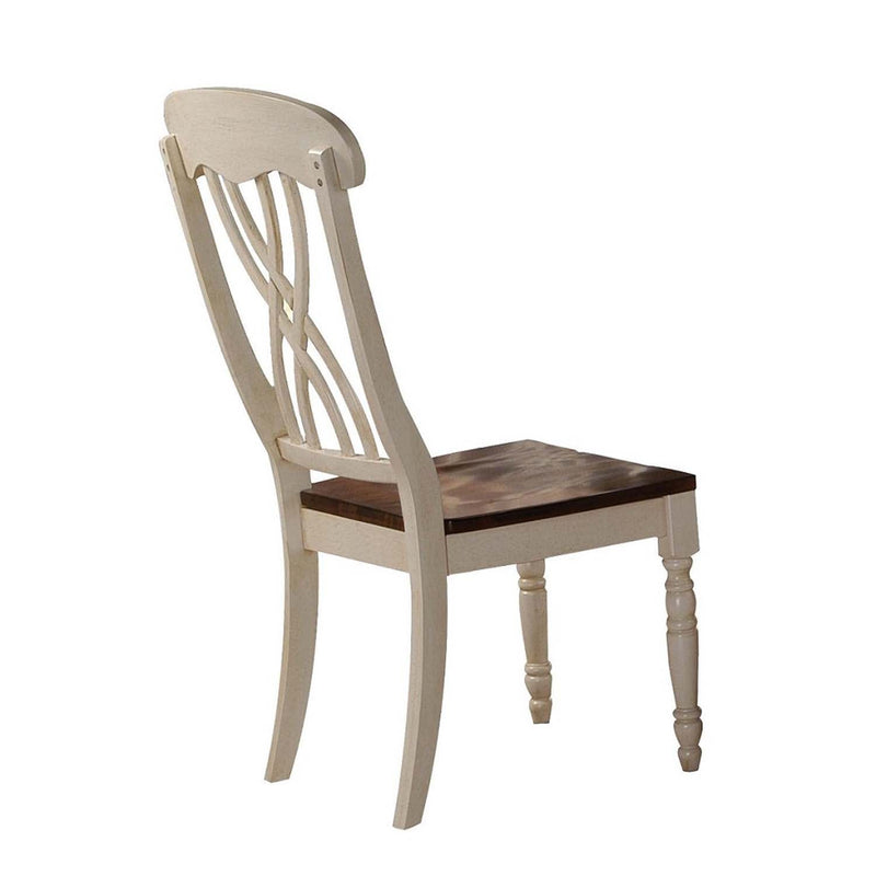 Dylan Side Chair 2Pc, Buttermilk & Oak Finish Acme
