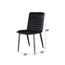 Hosmer Side Chair 2Pc, Black Top Grain Leather & Antique Black Finish Acme