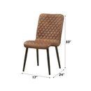 Millerton Side Chair 2Pc, Vintage Chocolate Top Grain Leather Acme