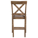 Martha II Counter Height Chair 2Pc, Tan Linen & Weathered Oak Finish Acme