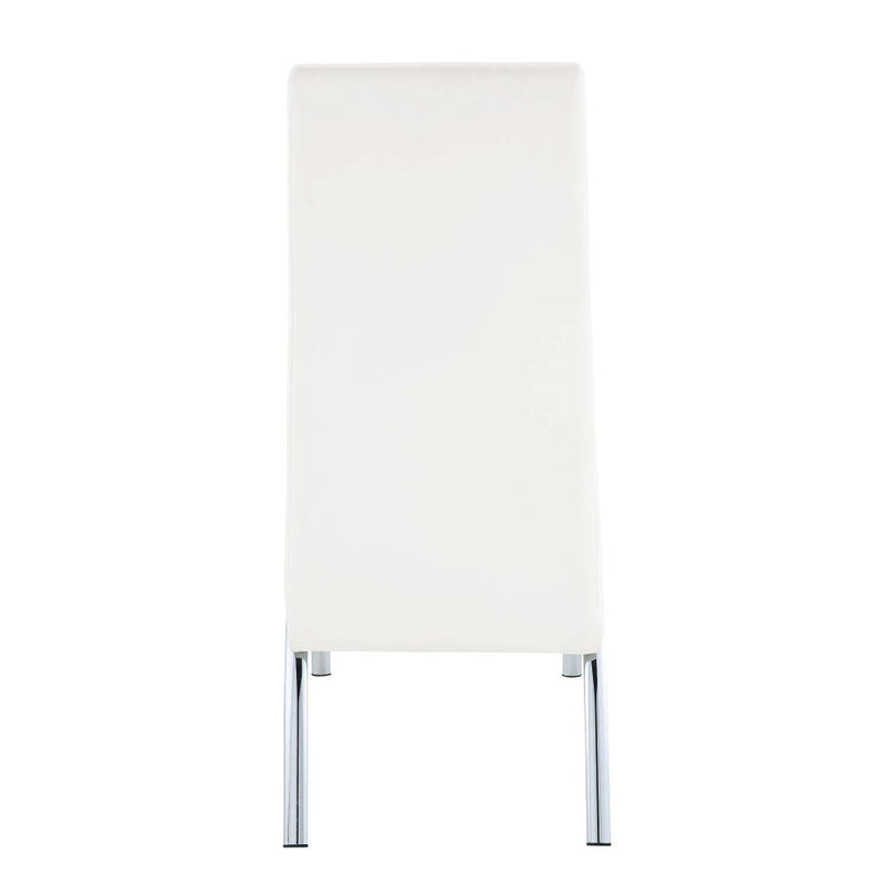 Pervis Side Chair 2Pc, White Faux Leather & Chrome Finish Acme