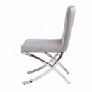 Daire Side Chair 2Pc, Beige Velvet & Chrome Finish Acme