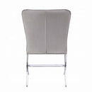 Daire Side Chair 2Pc, Beige Velvet & Chrome Finish Acme