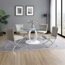 Daire Side Chair 2Pc, Beige Velvet & Chrome Finish Acme