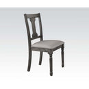 Wallace Side Chair 2Pc, Tan Linen & Weathered Gray Finish Acme