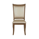 Harald Side Chair 2Pc, Beige Faux Leather & Gray Oak Finish Acme