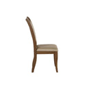 Harald Side Chair 2Pc, Beige Faux Leather & Gray Oak Finish Acme