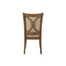 Harald Side Chair 2Pc, Beige Faux Leather & Gray Oak Finish Acme