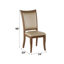 Harald Side Chair 2Pc, Beige Faux Leather & Gray Oak Finish Acme