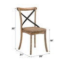 Kendric Side Chair 2Pc, Rustic Oak Finish Acme