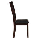 Katrien Side Chair 2Pc, Black Faux Leather & Espresso Finish Acme