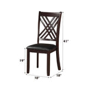 Katrien Side Chair 2Pc, Black Faux Leather & Espresso Finish Acme